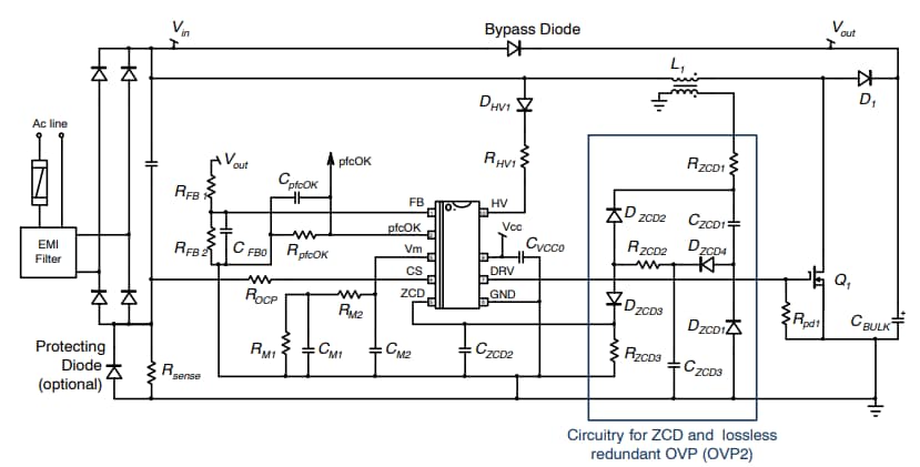 Schematic - onsemi NCP1618 Multimode Power Factor Correction IC